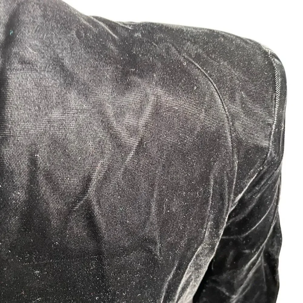 Vtg HW Collections Womens Velvet Bolero M Black Open Front Holiday Black Tie